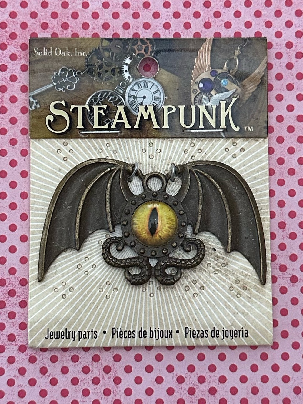 Solid Oak Inc. Steampunk Dragon Eye Wings Metal Pendant Jewelry Parts
